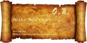 Opitz Márton névjegykártya