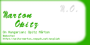 marton opitz business card